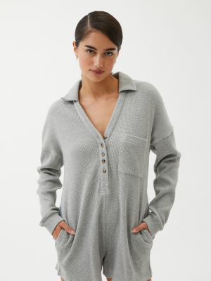 Uo Cozy Thermal Long Sleeve Romper