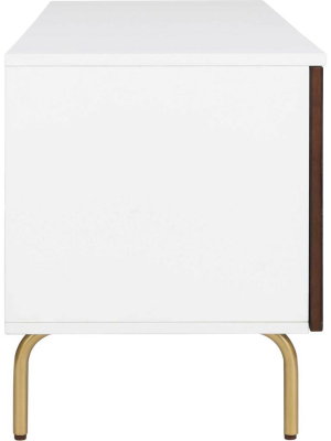 Gemma Tv Stand Walnut/white/gold