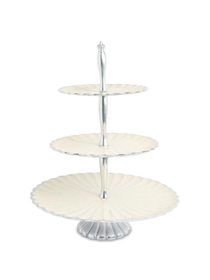 Julia Knight Peony 16" Three-tiered Server In Snow