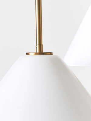 Sculptural Glass 7-light Cone Chandelier - Milk