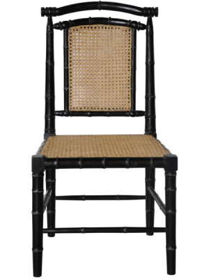 Colonial Bamboo Side Chair In Hand Rubbed Black