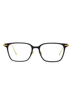 Gehry Rectangular Optical Frame In Yellow Gold And Black