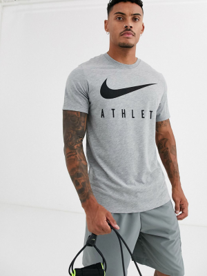 Nike Training Athlete T-shirt In Gray