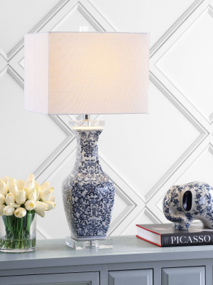 28" Ceramic/crystal May Table Lamp (includes Led Light Bulb) Blue - Jonathan Y