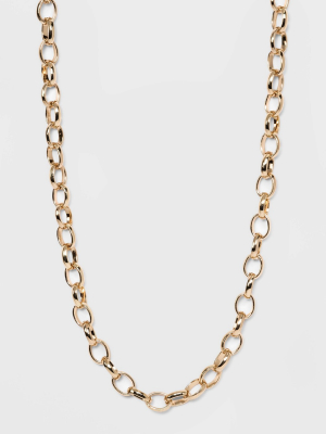 Long Metal Chain Link Necklace - A New Day™ Gold