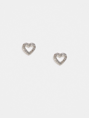 True Decadence Stud Earrings In Crystal Heart