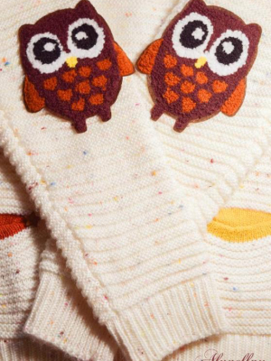 Woodland Owl Patch Sweater
