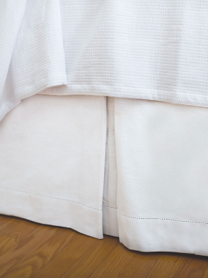 Ey Essentials Hemstitch White Twin Bed Skirt