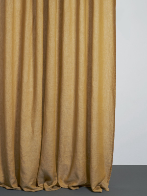 Two Tone Stonewashed Linen Curtains - Col. Curry