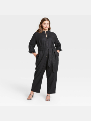 Women's Button-front Lounge Jumpsuit - Who What Wear™