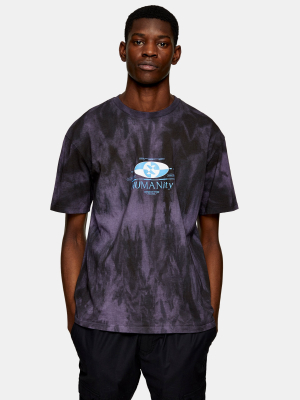 Purple Tie Dye Humanity Print T-shirt