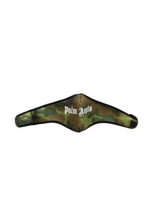 Palm Angels Logo Printed Camouflage Face Mask