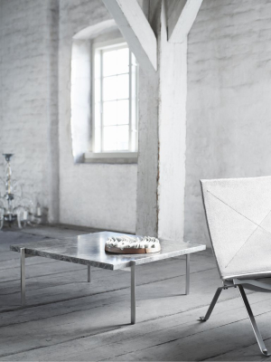 Poul Kjaerholm Pk61 Coffee Table In Grey Marble By Fritz Hansen