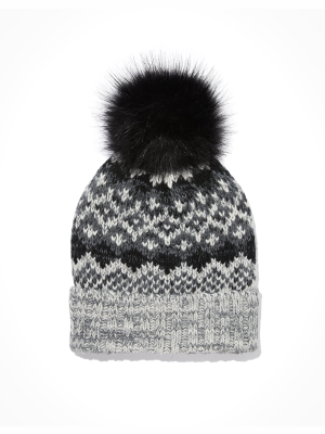 Ae Fairisle Pom Beanie