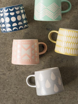 Imprint Ceramic Mug In Gray By Danica Studio