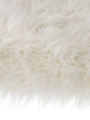 3' Faux Fur Round Rug White - Pillowfort™