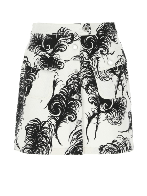 Moschino Feather Print Mini Skirt