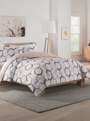 Hexagonal Reversible Comforter Set - Vue