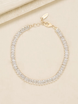 Rhinestone Baguette 18k Gold Plated Anklet