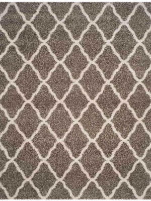 Hudson Shag Quatrefoil Gray/ivory Area Rug