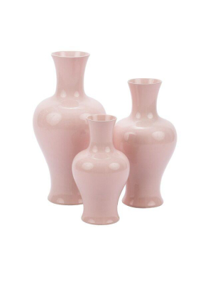 Blush Pink Fishtail Vase In Various Sizes