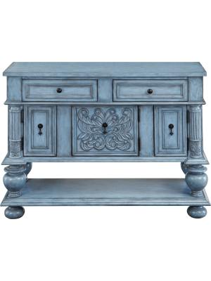 Mabry Textured 3 Door 2 Drawer Sideboard Blue - Treasure Trove