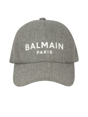 Balmain Logo Print Baseball Cap