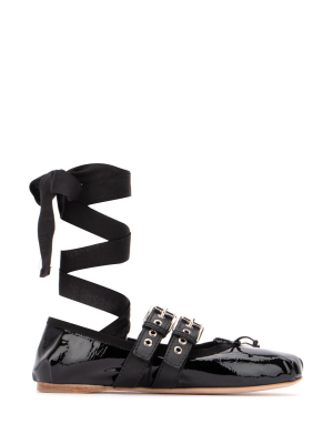 Miu Miu Buckled Ankle Strap Flats