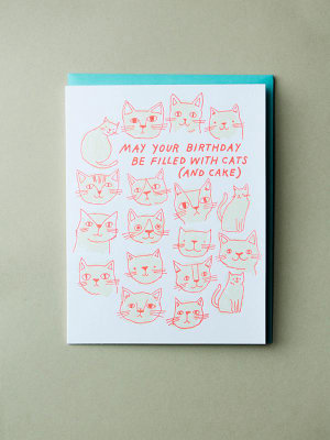 Cats And Cake Birthday Card