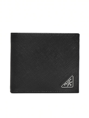 Prada Logo Plaque Bifold Wallet