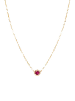 14k Single Ruby Necklace