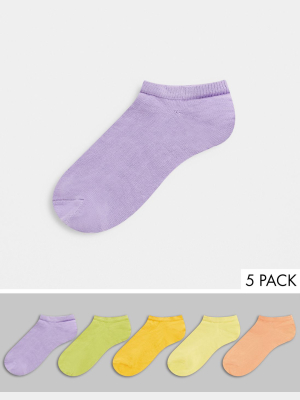Asos Design Sneaker Socks In Summer Colors