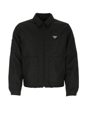 Prada Logo Plaque Zipped Jacket