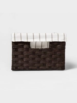 16x9x6" Lined Media Bin Dark Brown Weave - Threshold™