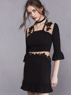 Lilou Applique Dress - Black