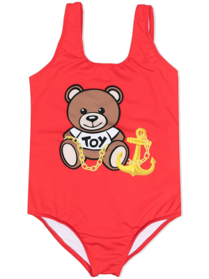 Moschino Kids Teddy Bear Printed Swimsuit