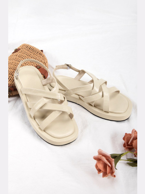 Vineyards Crisscross Strap Ankle Buckle Sandals