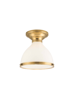 Hudson Valley Lighting Randolph Ceiling Lamp - Aged Brass & Opal Glossy