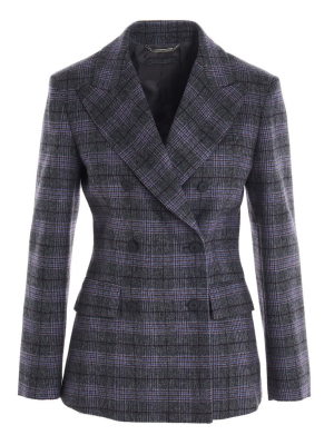 Alberta Ferretti Checked Double-breasted Blazer