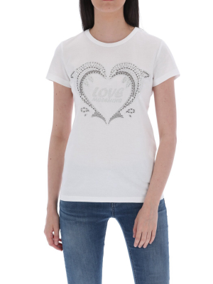 Love Moschino Embellished Logo T-shirt