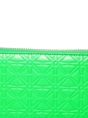 Comme Des Garçons Wallet Flower Embossed Zipped Wallet