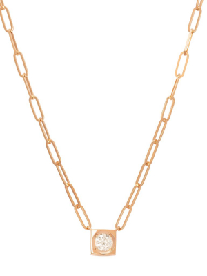 Le Cube Diamant Large Necklace - Rose Gold