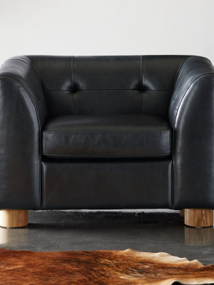 Kotka Black Tufted Leather Chair