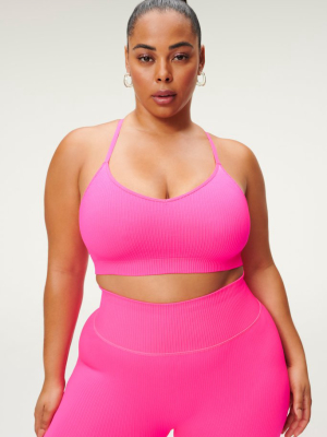 Seamless Chunky Rib Bra | Hot Pink002