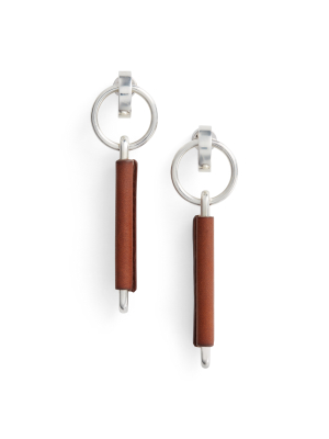 Silver & Leather Link Earrings