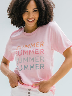 Summer Baby Pink Graphic Tee