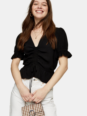 Black Ruched Top