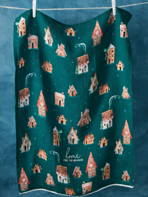 Laura Hughes Gingerbread Home Dish Towel