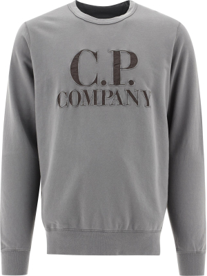 C.p. Company Logo Embroidered Crewneck Sweatshirt