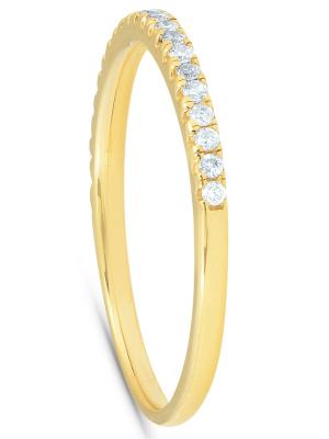 Pompeii3 1/5ct Diamond Wedding Ring Womens Stackable Band 10k Yellow Gold - Size 6